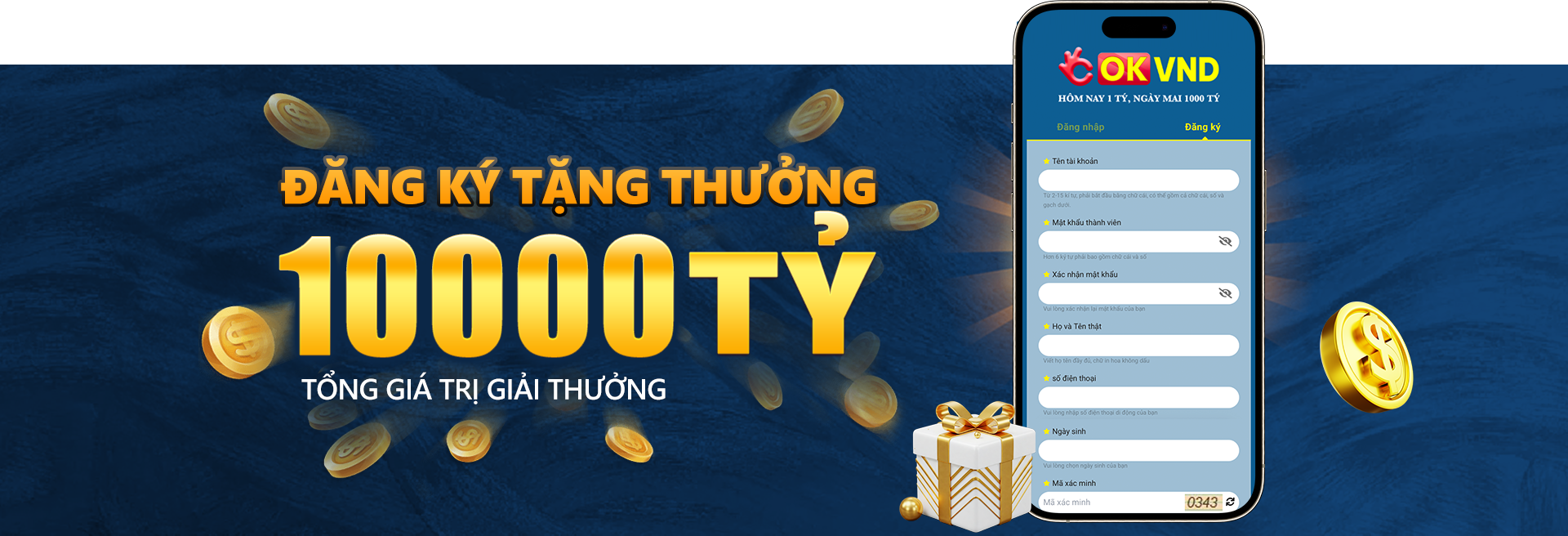 Đăng Ký Tặng Thưởng — Tổng Giá Trị 10.000 Tỷ